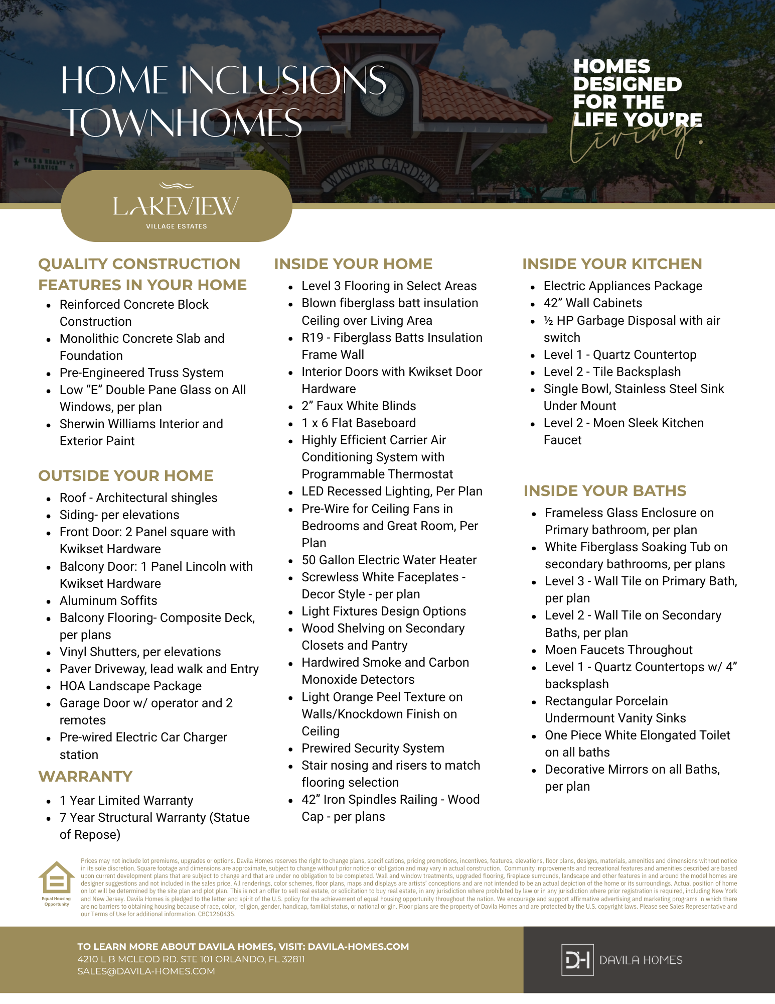 Included Features Townhome